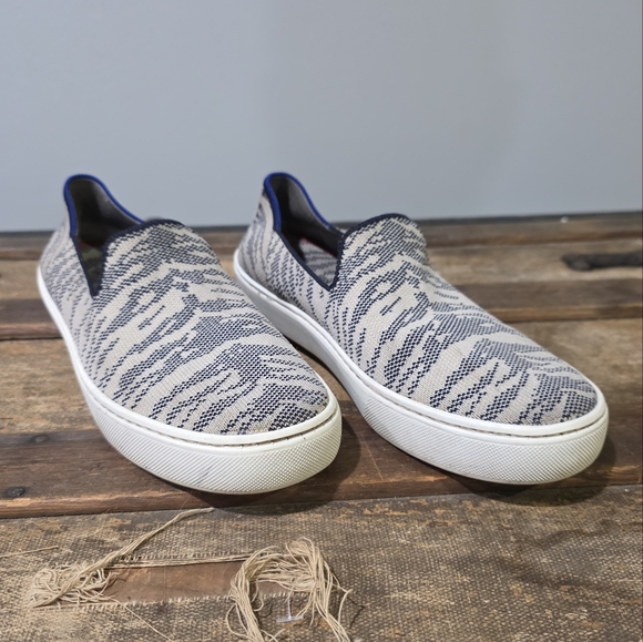 Rothy's Shoes - Rothy's Classic Tiger Stripe Retired Maritime Gradient Slip-On Casual Sneaker. 7